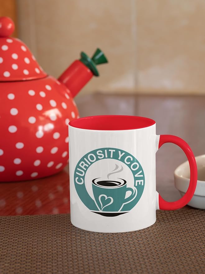 Sublimation Mugs 11 Oz, Red Inner  Handle - Premium Coffee Cups for Heat Press Projects - Versatile Coffee Mug Design Ideal for Personalized Creations, 1 Piece Set