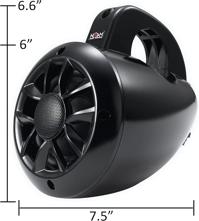 NOAM N4 - Pair of 4 Inch 2-Way Wakeboard Mountable Speakers, Marine Grade Weatherproof Construction for Utv, Boats, ATV Golf Carts and More