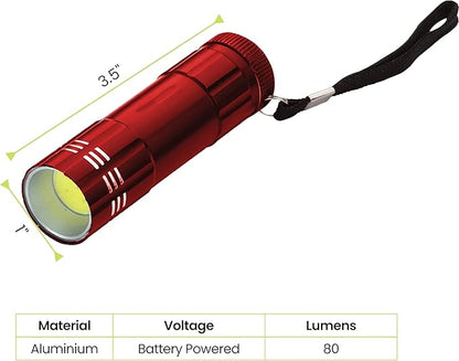 GoGreen Power GG-113-COBRD - COB LED Flashlight with batteries, Red