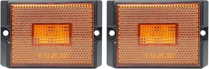 Led Trailer Marker Lights, Trailer Amber Side Marker Lights, Rectangular Light Reflectors For Trailers, Dot Approval Trailer Clearance Lights, Utility Trailer Running Lights, 2Pack