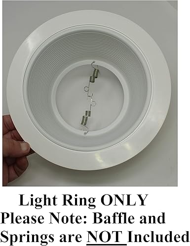 5 Pack-White Light Trim Ring Recessed Can 6" Inch Over Size Oversized Lighting Fixture