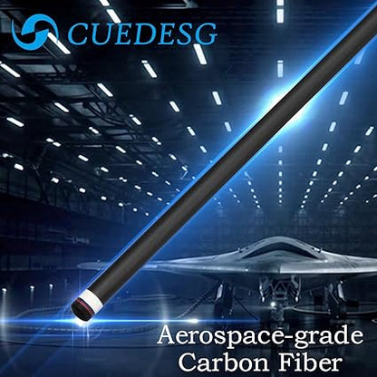 Carbon Fiber Pool Cue Stick 10.5mm11.8mm12.5mm,Low Deflection Pool Stick with Rare Wood Butt,Professional Cue Stick with Box Case