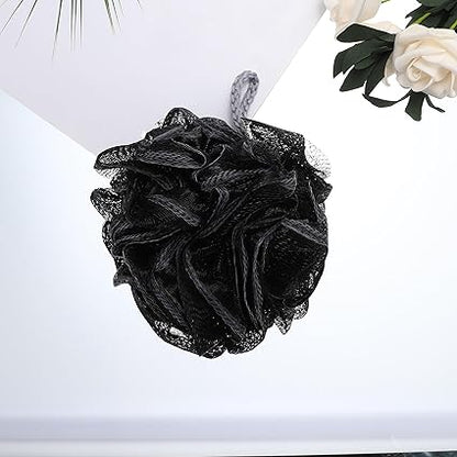 VOCOSTE Bath Shower Loofah Sponge Body Puffs for Bathroom for Shower 5.51"x4.72" Black