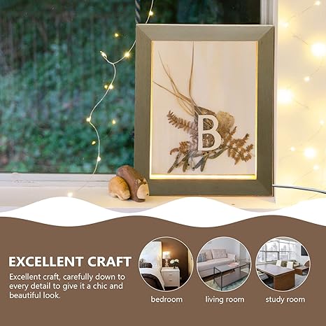 Uonlytech Glowing LED Night Light Wooden Photo Frame