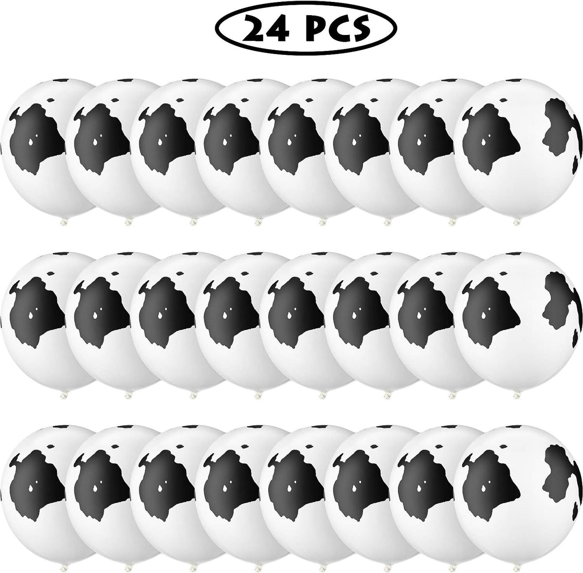 Gejoy 24 Cow Balloons Latex Funny Cowprint Balloons for Cow Black and White Birthday Party Supplies Decorations