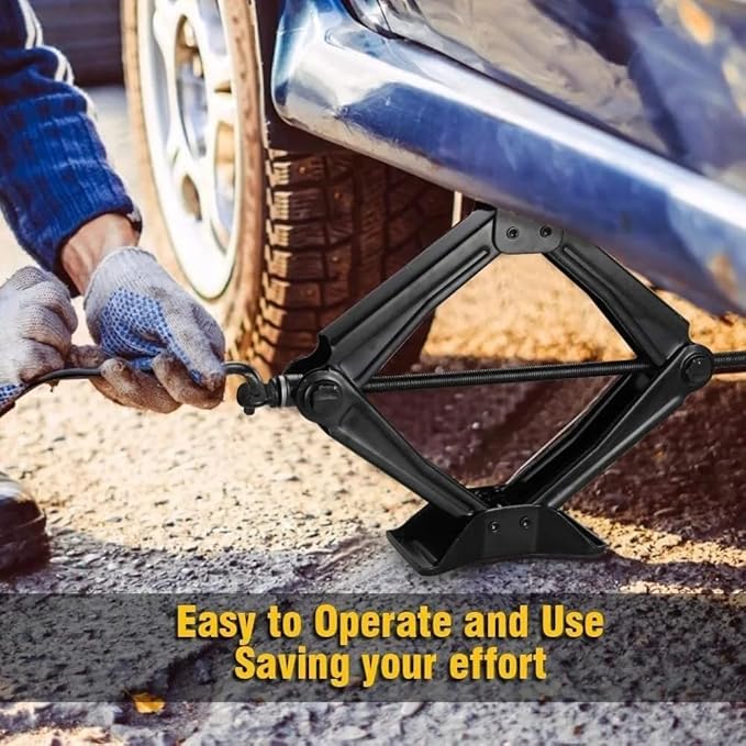 Ikaufen Car Jack Kit Scissor Jack for Car 2 Ton (4400 lbs) Tire Jack Tool Kit Universal Car Emergency Kit with Lug Wrench Tire Changing Kit for Car SUV MPV