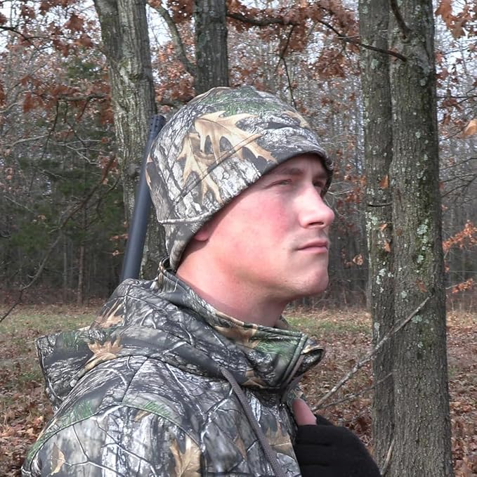 LOOGU Camo Beanie Hat for Hunting, Winter Skull Cap, Men's Cuffed Beanie with Fleece