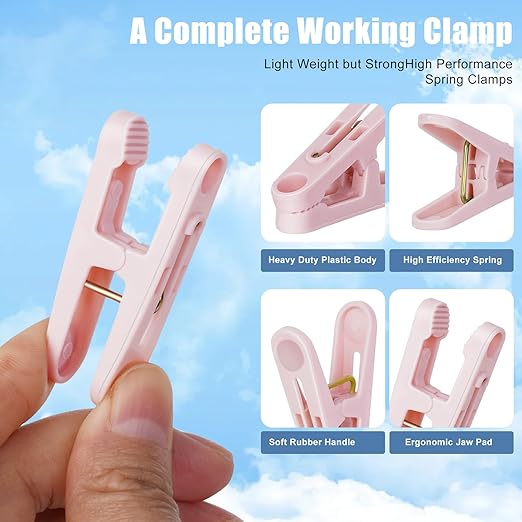 32Pcs Colored Clothes Pins Plastic Clothes Pins Laundry Clips,Package Clips