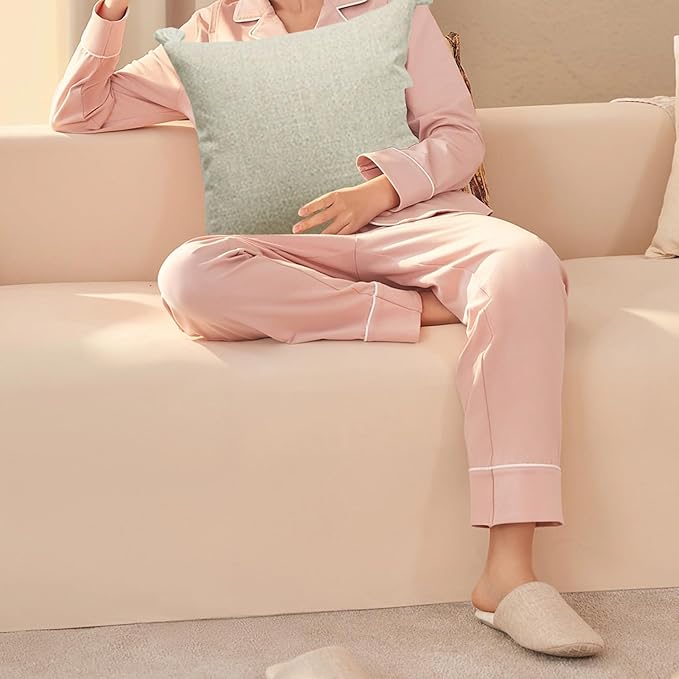 Throw Pillow Cover Pack of 2, Decorative Throw Pillow Case, Japanese Cushion Cover with Zipper Closure, Pillow Covers for Chair, Sofa, Bed, Living Room and Home Decor, 18 x 18 in Day