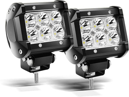 Nicoko 18W LED Light Pods 2PCS Led Off Road Spotlight 1800LM Super Bright Driving Light Led Work Light for Trucks, IP68 Waterproof