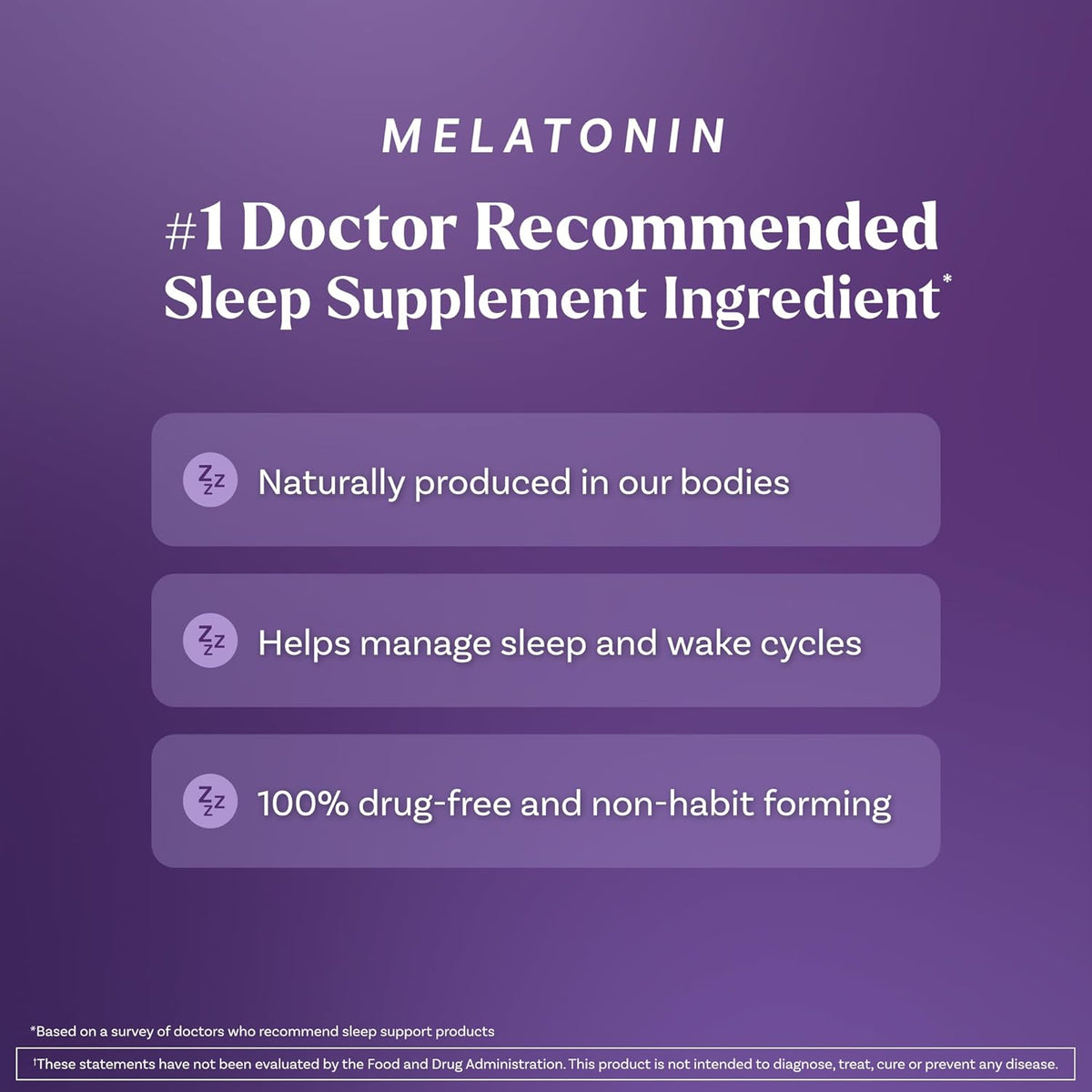 These 10mg melatonin gummies help you fall asleep faster and stay asleep longer for a better night's rest.