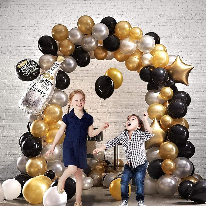 KBZVNAF Black Balloons Latex Party Balloons - 50 Pack 12 inch Helium Matte Black Balloons for Wedding Graduation Baby Shower Birthday Party Decorations