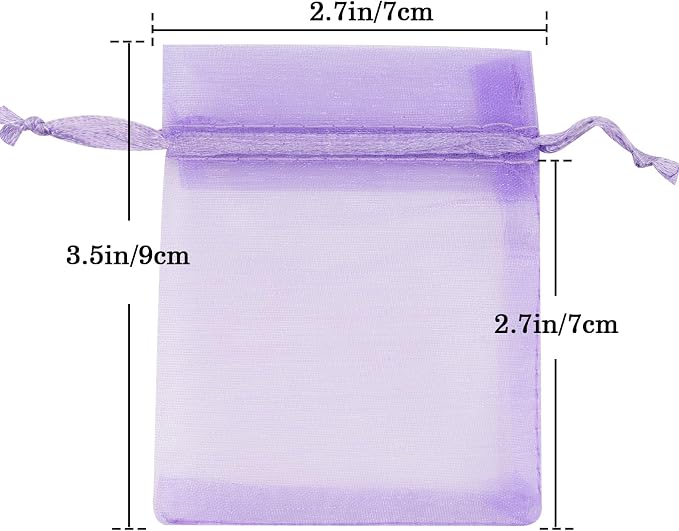 joycraft Organza Bags 2.7x3.5 inch - Light Purple Drawstring Gift Packaging Pouch with Breathable Mesh for Wedding Favors, Jewelry Dis ( 50 )play, Candy Bags | Reusable Craft Supplies, Small Business