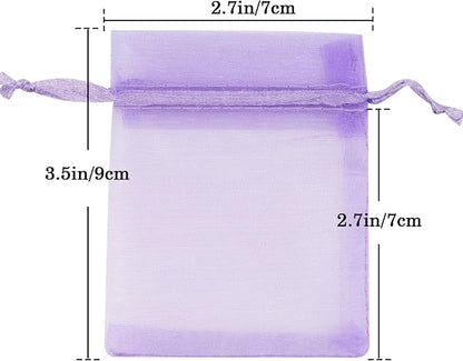 joycraft Organza Bags 2.7x3.5 inch - Light Purple Drawstring Gift Packaging Pouch with Breathable Mesh for Wedding Favors, Jewelry Dis ( 50 )play, Candy Bags | Reusable Craft Supplies, Small Business