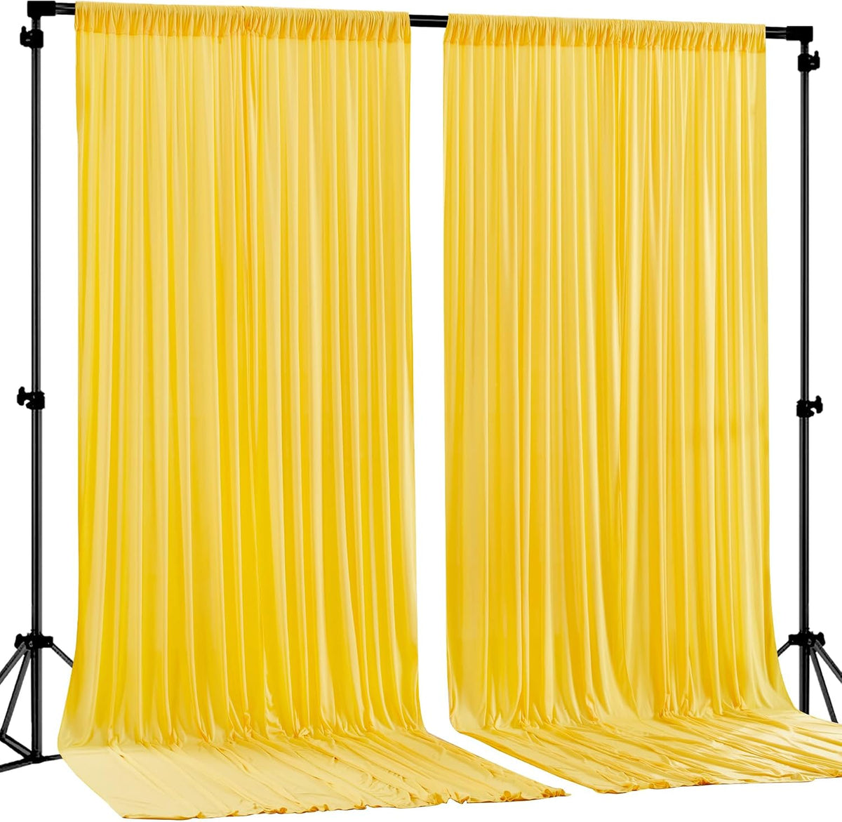 Yellow Backdrop Curtains-Wrinkle-Free Polyester Photography Drapes Party Curtain Background for Baby Shower Wedding Decorations- 8 X10FT (Yellow)
