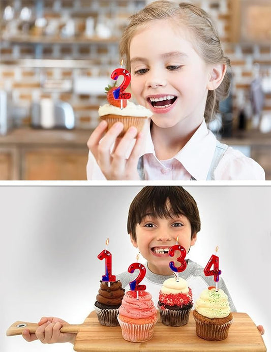 Gezan Spider Themed Birthday Candles Number Candles Happy Birthday Cake Toppers Advent Candle Web Candles for Boy Girl Spider Party Decoration Supplies Birthday Halloween Party(Number 2)