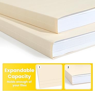 SUNEE Manilla Folders Legal Size (14 x 8.5 inches),100 Per Box, Durable Paper File Folders with 13 Cut Tab for Office, Legal Documents, Filing, and Organizing