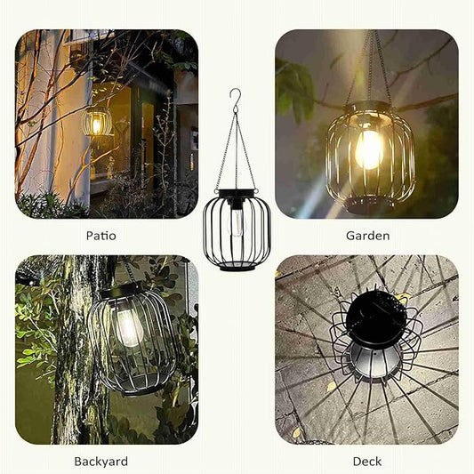 Solar Lanterns Outdoor Waterproof, Outdoor Waterproof Hanging Solar Lights for Outside Hanging Outdoor Solar Lanterns Lights Outdoor Solar Lantern Yard Garden Decor (1 Pack)