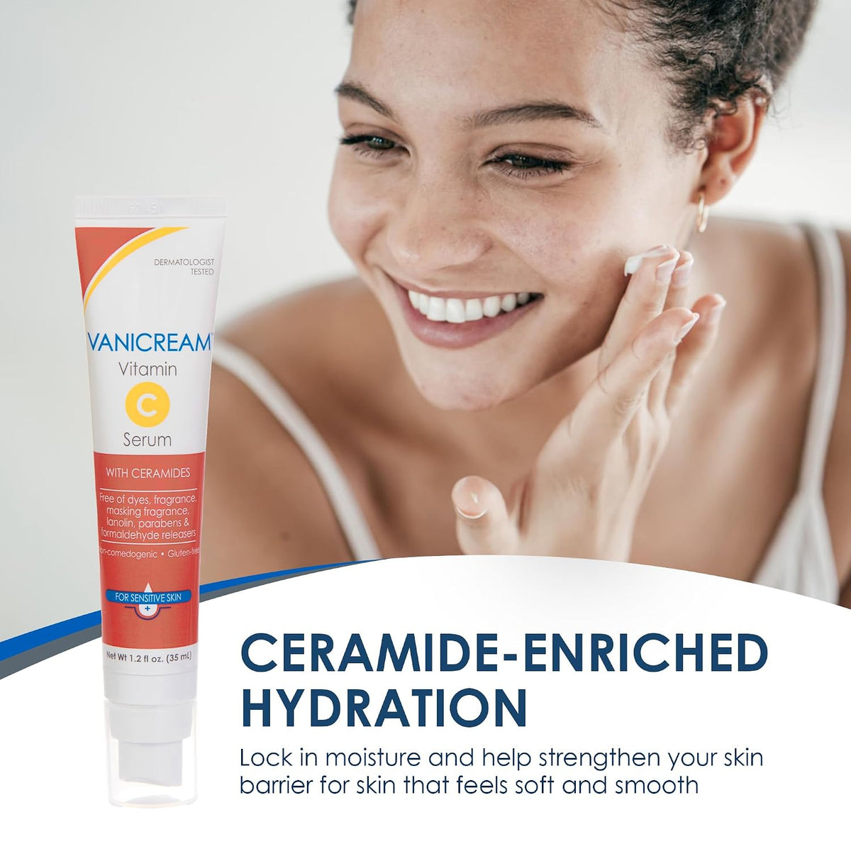 Vanicream Vitamin C Serum, 1.2 Fl Oz, Formulated without Common Irritants for Sensitive Skin, Milky and Lightweight Brightening Serum, Hydrates & Boosts Glow, Dermatologist-Tested ( Box Damage )