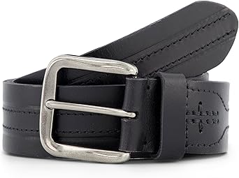 Frye Men's 40mm Leather Heat Press with Stitch Detail Belt