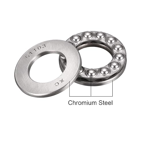 uxcell 51103 Miniature Thrust Ball Bearing 17mm x 30mm x 9mm Chrome Steel with Washer