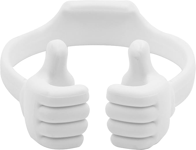 Honsky Thumbs-up Cell Phone Stand Holder, Tablet Stand Cradle for Desk Desktop Smartphone Cellphone Mobile Phone Tablets – Universal Adjustable Flexible, White