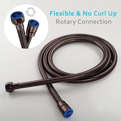 Angle Simple Handheld Shower Hose Replacement, Stainless Steel Flexible Shower Head Hose Extra Long, 79 Inches, Oil Rubbed Bronze