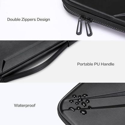 MOSISO 15-16 inch Laptop Hard Case, 15.6 inch Waterproof Shockproof Computer Bag Compatible with MacBook HP Dell,Artistic Geometric EVA Carrying Sleeve Laptop Case Hard Shell with Handle, Black