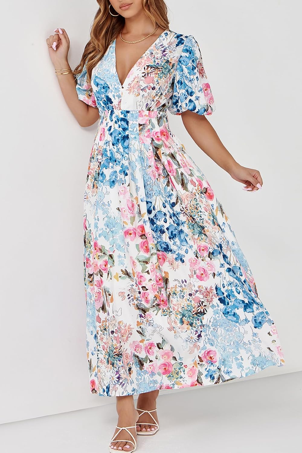 Women's Summer Floral Maxi Dress Spring Wedding Guest Dress 2026