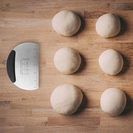 Professional Stainless Steel Dough Cutter and Scraper Combo - 2-in-1 Baking Tool for Bread, Pizza  Pastry  Multi-Use Bench Scraper with Kitchen Utensils Grip (Heavy Duty Dough Tool)