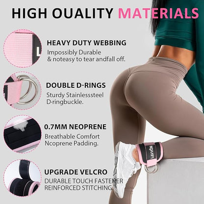 Squat Pad Set - Foam Barbell Pad for Squats Cushion, Lunges  Bar Padding for Hip Thrusts - Standard Weight Bar Pad - With Ankle Straps, Wrist Straps for Weightlifting