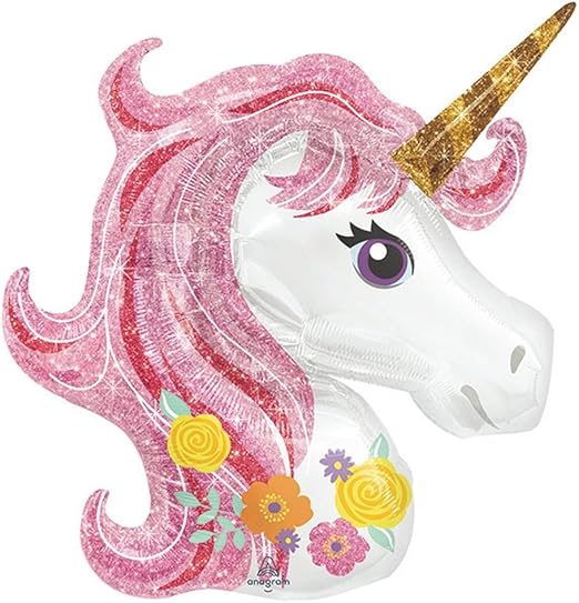 Anagram 33" Magical Unicorn Super Shape Balloon, Multicolor