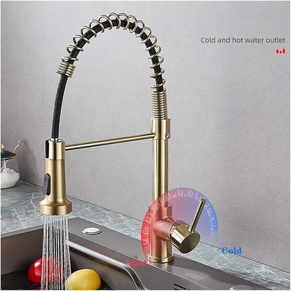 Kitchen Faucet Pull Out Sprayer Countertop Mount Matte Black Mixer Faucet 360 Degree Swivel Kitchen Sink Hot and Cold Water Faucet