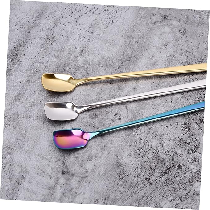 BESTOYARD Stainless Steel Stirring Rod 17x1.5cm Cocktail Swizzle Stick for Beverages Milk and Fruit Juice for Home and Bar Use