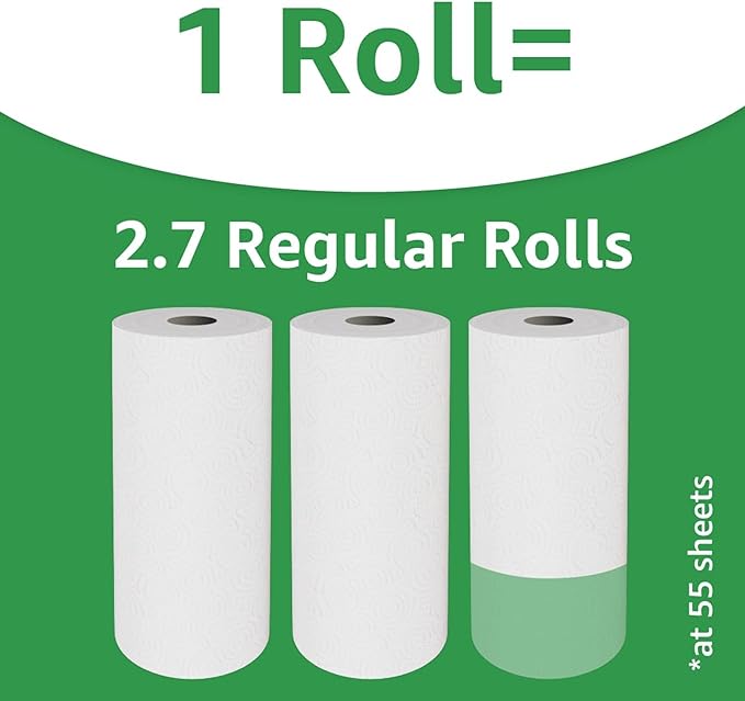 Basics 2-Ply Flex-Sheets Paper Towels, 2 Basics Rolls  5 Regular Rolls, Everyday Value with 150 Sheets per Roll