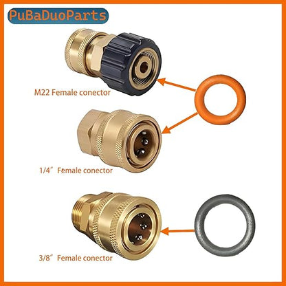 1/4" 3/8'' Pressure Washer Quick Connect Colored O-Rings Kits Compatible with M22 Coupler (50+50) 100 Pack ?Orange+Grey?