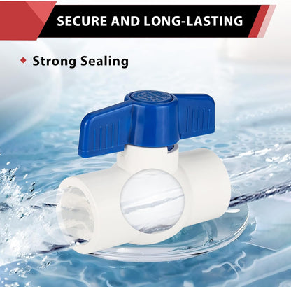 (Pack of 1) EFIELD 2 Inch PVC Ball Valve (Solvent), Schedule 40, Slip PVC Ball Valve for Residential, Commercial, Agricultural and Light IndustrialAapplications,(PVC006)