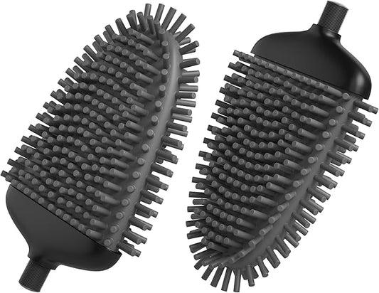 Replacement Brush Head Slim - Premium Silicone Replacement Toilet Brush Set of 2 - Without Handle and Holder (Set of 2) Black