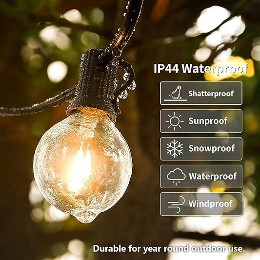 Outdoor String Lights 150ft, G40 Led Patio Lights with 75pcs Plastics Bulbs,Shatterproof Waterproof Connectable Hanging Globe Lights for Porch Cafe Bistro Backyard Gazebo Balcony Party