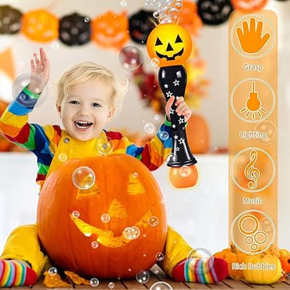 Halloween Bubble Wand for Kids, Pumpkin Bubble Machine Blower Maker Wand with Music  Light,Outdoor Indoor Stuff Toy Gift for 1 2 3 4 5 6 7 8 Year Old Toddler Little Girls Boys
