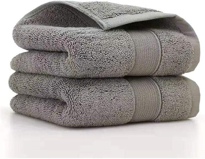 Lchkrep Cotton Hand Towels 2 Pack, Salon Thick Bath Hand Towel,Gym Towel 14" x 30", Face Cloth, Soft and Absorbent Washcloths Set for Home Bathroom Hotel (Gray)A