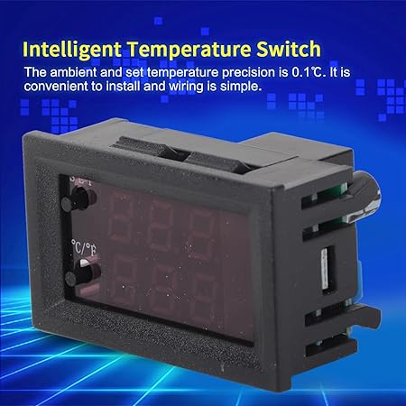 Temperature Controller Switch Digital Display Microcomputer Thermostat Temperature Control Unit with Sensor DC12V