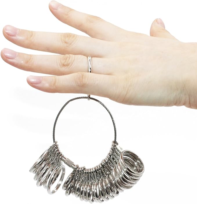 Ring Sizer Measuring Tool Set Metal Finger Sizing Gauge Rings Measurement Tool for Women Men US Size 0-13 with Half Size