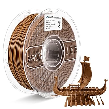 AMOLEN Dark Walnut Wood 3D Printter Filament 1.75mm -0.02mm PLA 3D Printing Filament Wood pla Filament with Real Wood Fiber Wood Texture Filament,1KG