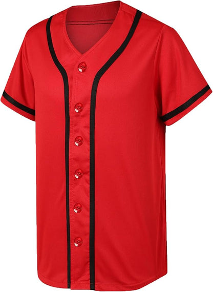 Baseball Jersey for Men Women Blank Sports Uniforms Button Down Plain Shirts Short Sleeve