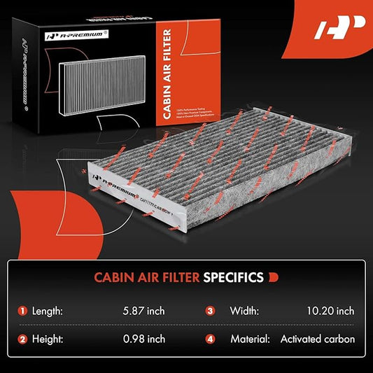 A-Premium 2-PC Cabin Air Filter with Activated Carbon Compatible with Nissan Sentra 2013-2019, Juke 2011-2017, LEAF 2011-2023, Cube 2009-2014, Replace B78911FC0A