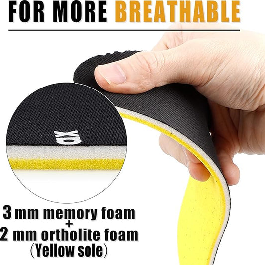 Knixmax Memory Foam Insoles for Women Men, Super Soft Shoe Inserts for Sneakers Slippers Boots Liners Replacement Inner Soles, Cushioned Flat Shoe Pads Black EU 39