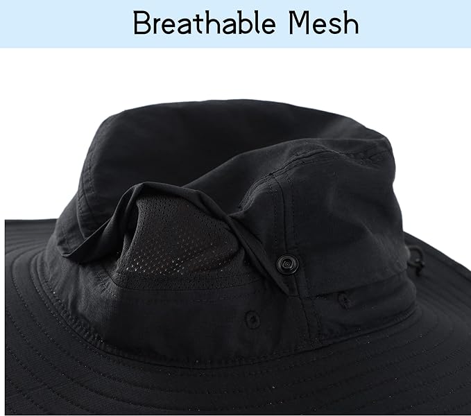 Connectyle Sun Hat for Men and Women Outdoor with UV Protection Safari Hat for Fishing, Hiking, Gardening, Breathable Cowboy Hat UPF50