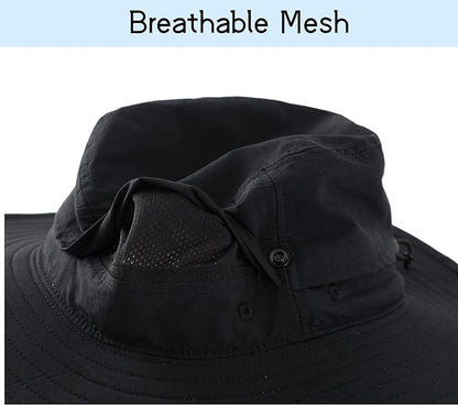 Connectyle Sun Hat for Men and Women Outdoor with UV Protection Safari Hat for Fishing, Hiking, Gardening, Breathable Cowboy Hat UPF50