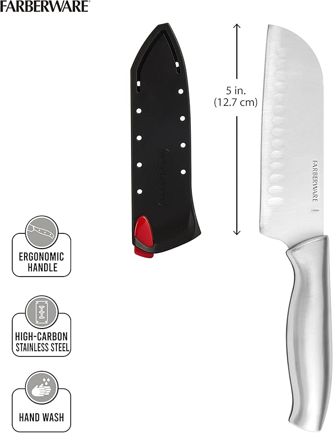Farberware Edgekeeper Self-Sharpening Santoku Knife, 5-Inch, Stainless